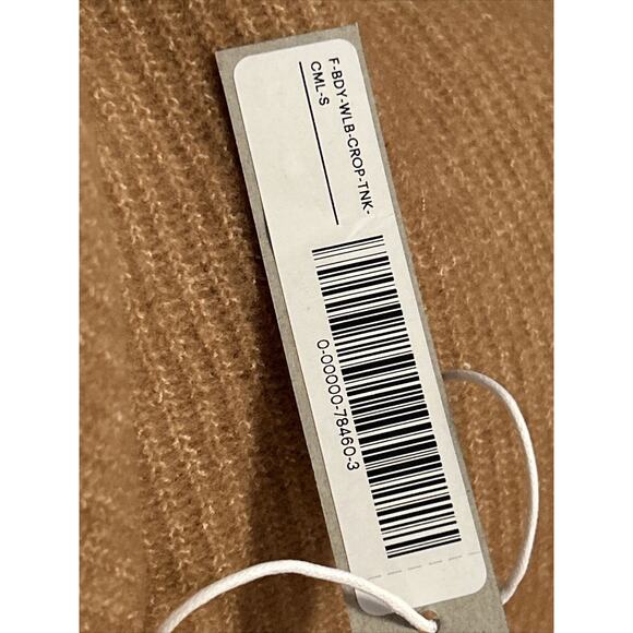 Everlane Womens S The Cozy Stretch Tank Cropped Wool Blend Fuzzy Knit Camel NWT - Picture 4 of 8